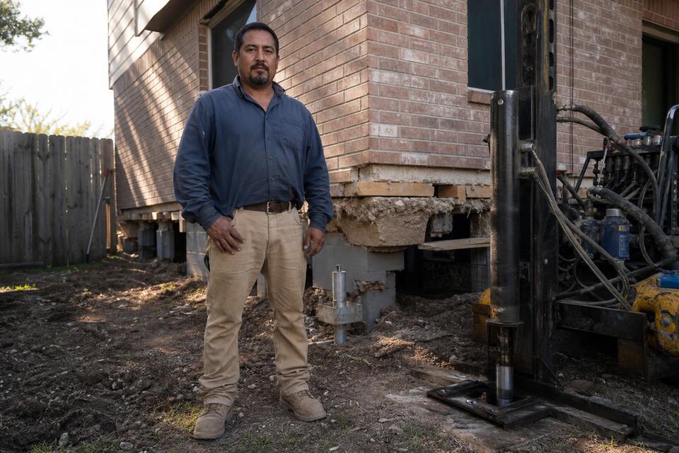 James Torres, foundation repair crew lead in San Antonio